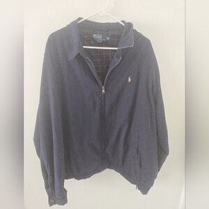 Vintage Ralph Lauren POLO Harrington Jacket Mens Size XXL Navy Blue Windbreaker